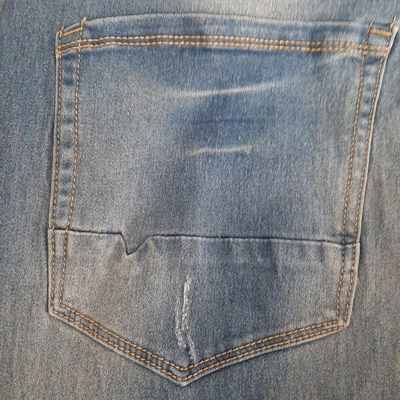 American Legacy Jeans Size 14 Slim Stretch 38 x 30 Distressed medium Wash - Picture 5 of 16